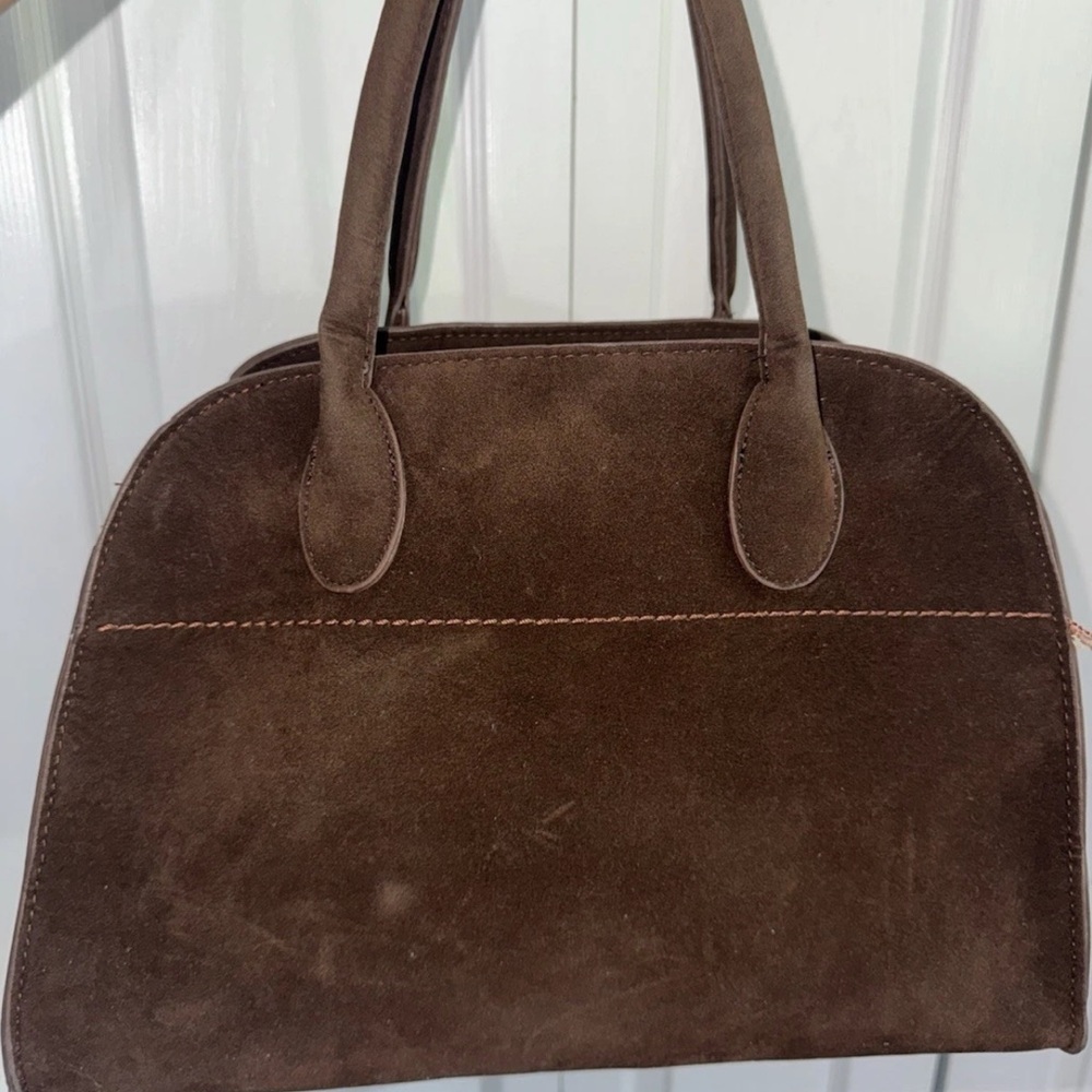 Elegant Brown Suede Handbag